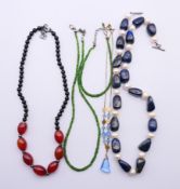 Two bead necklaces,