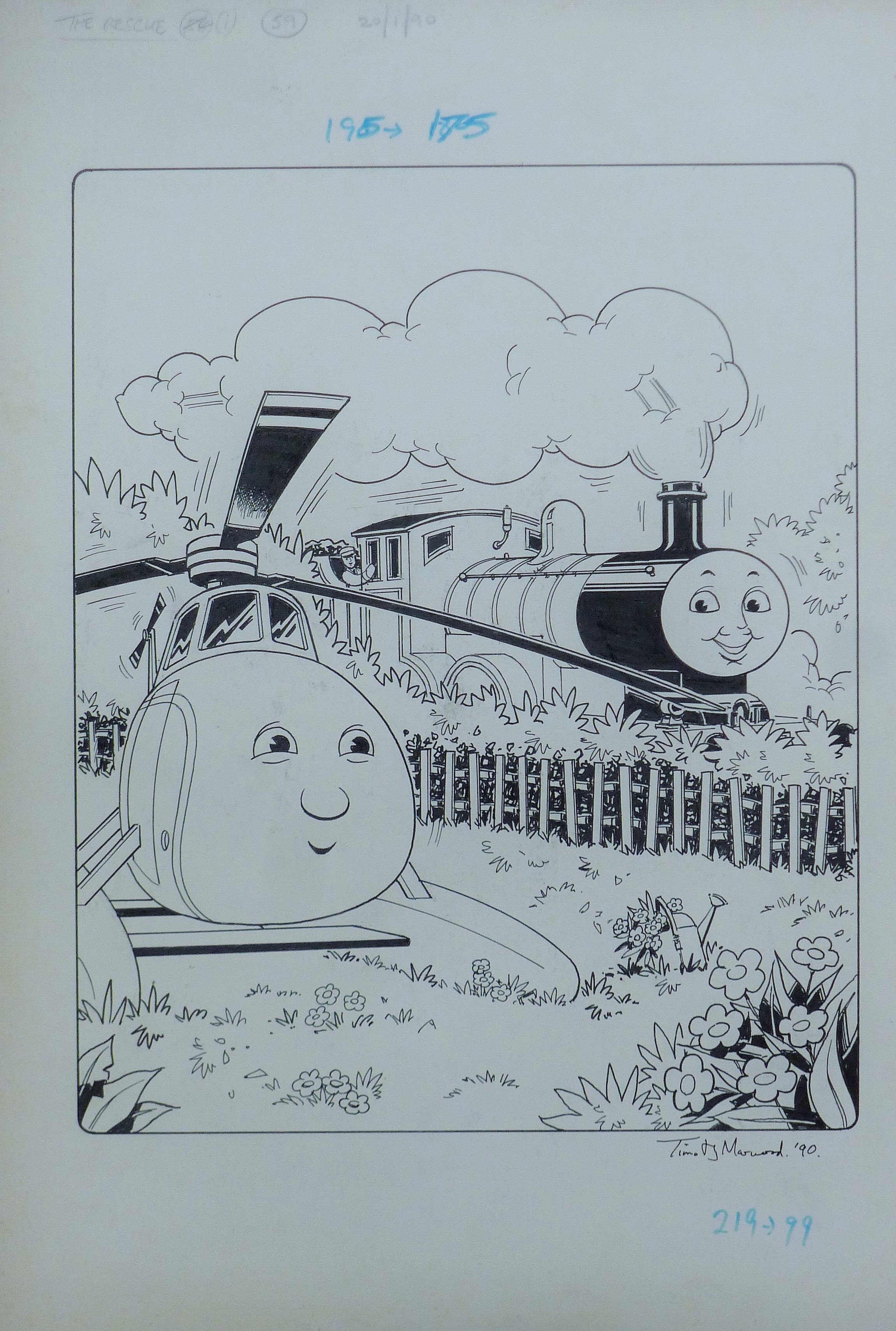 MARWOOD, TIMOTHY (1954-2009) British (AR), "Thomas the Tank Engine", original artwork,