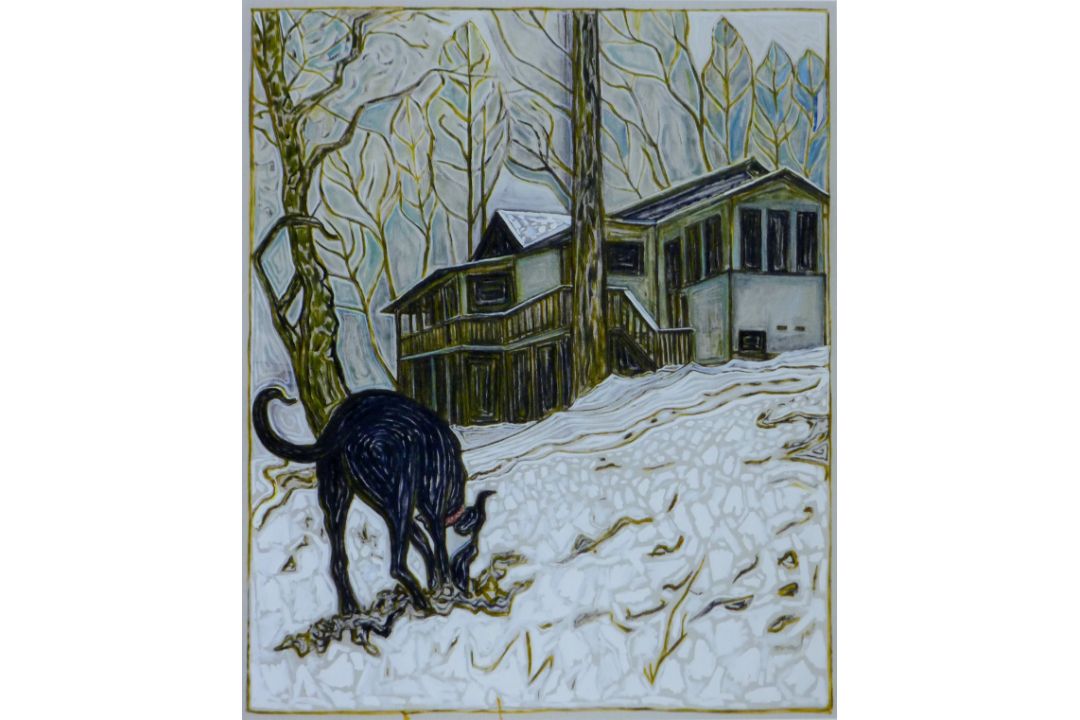 CHILDISH, BILLY (born 1959) British (AR), "Black Dog in the Snow", a signed limited edition print, - Image 1 of 3