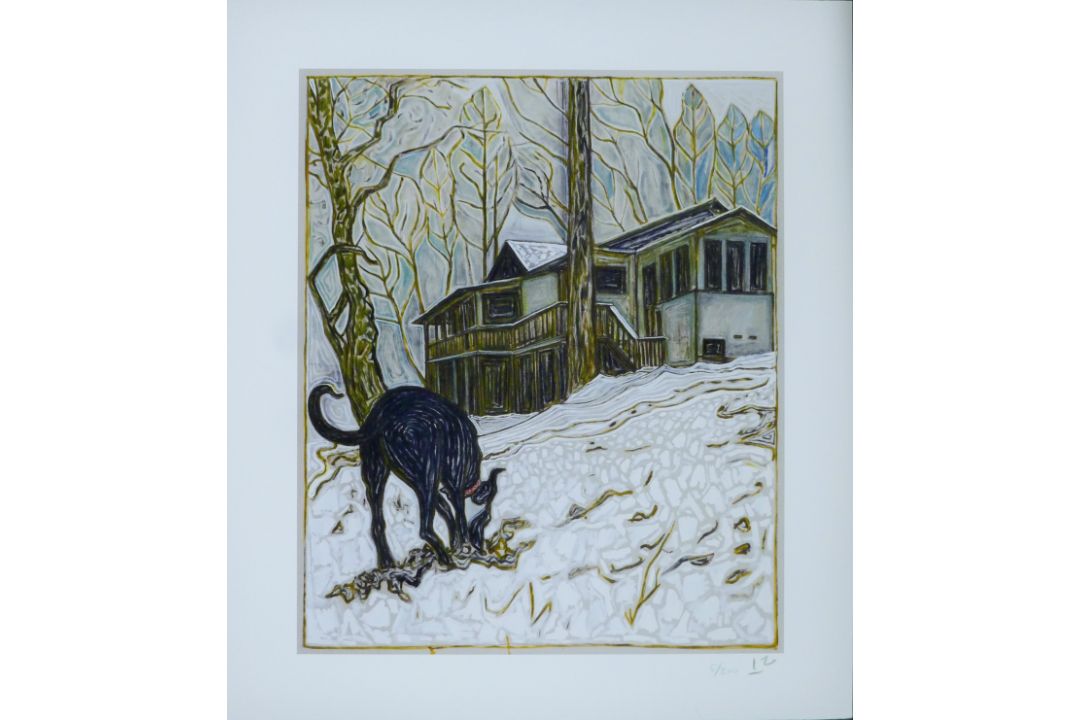 CHILDISH, BILLY (born 1959) British (AR), "Black Dog in the Snow", a signed limited edition print, - Image 2 of 3