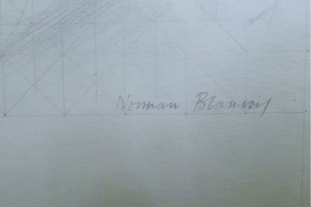 BLAMEY, NORMAN CHARLES OBE RA (1914-2000) British (AR), "Portrait of a Man", pencil on paper, - Image 3 of 3