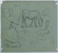 AUSTEN, WINIFRED (1876-1964) British (AR), Horse and Foal Studies, pencil, signed, unframed. 27.