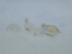 AUSTEN, WINIFRED (1876-1964) British (AR), Patridges in Snow, watercolour, unframed. 27.5 x 35.