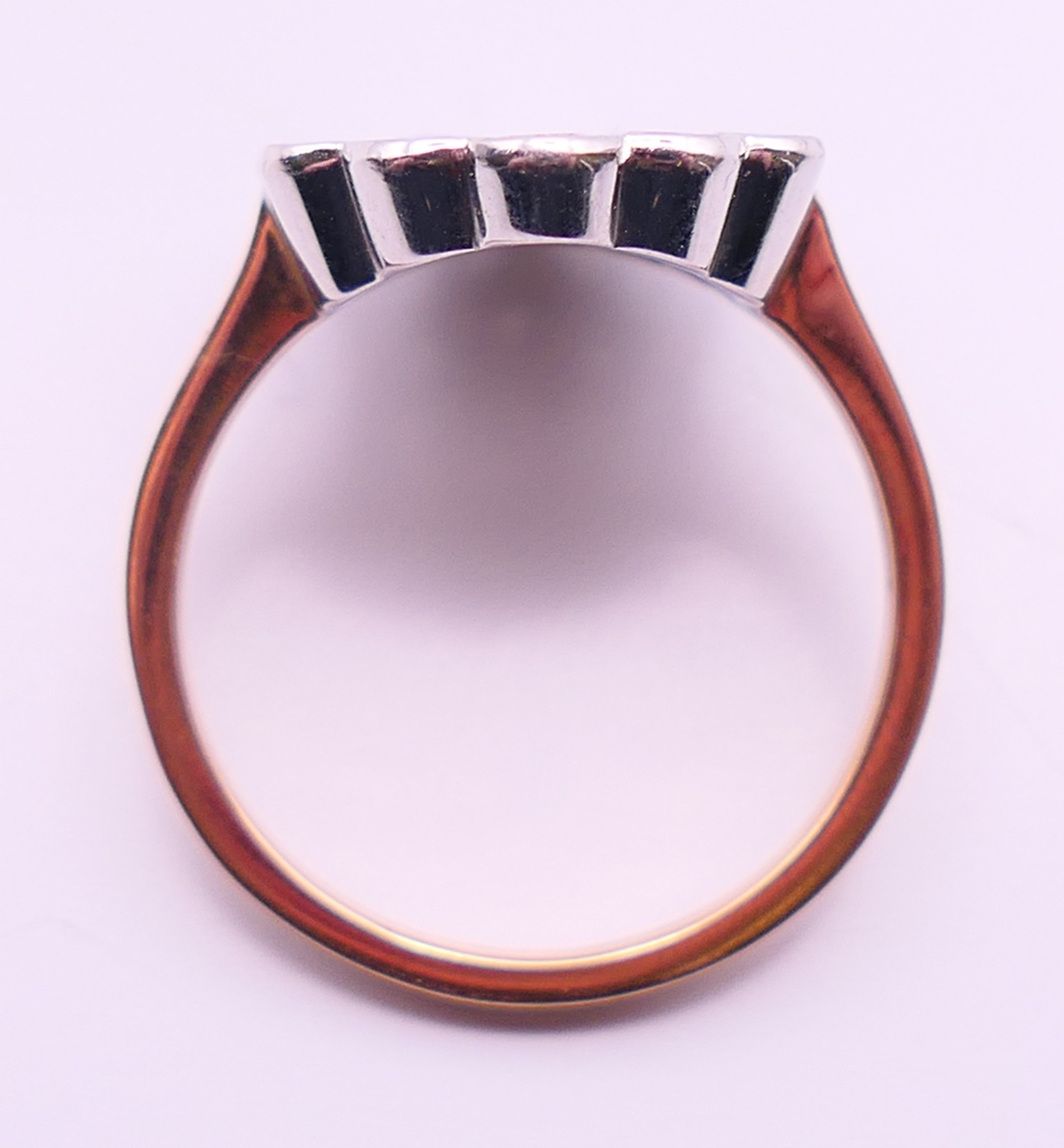 An unmarked gold diamond cluster ring. Ring size Q/R. - Image 5 of 5