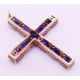 An 18 ct gold and amethyst cross pendant/brooch, - Image 3 of 6