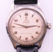 A Rolex Tudor Oyster automatic gentlemen's stainless steel wristwatch. 3.5 cm diameter.