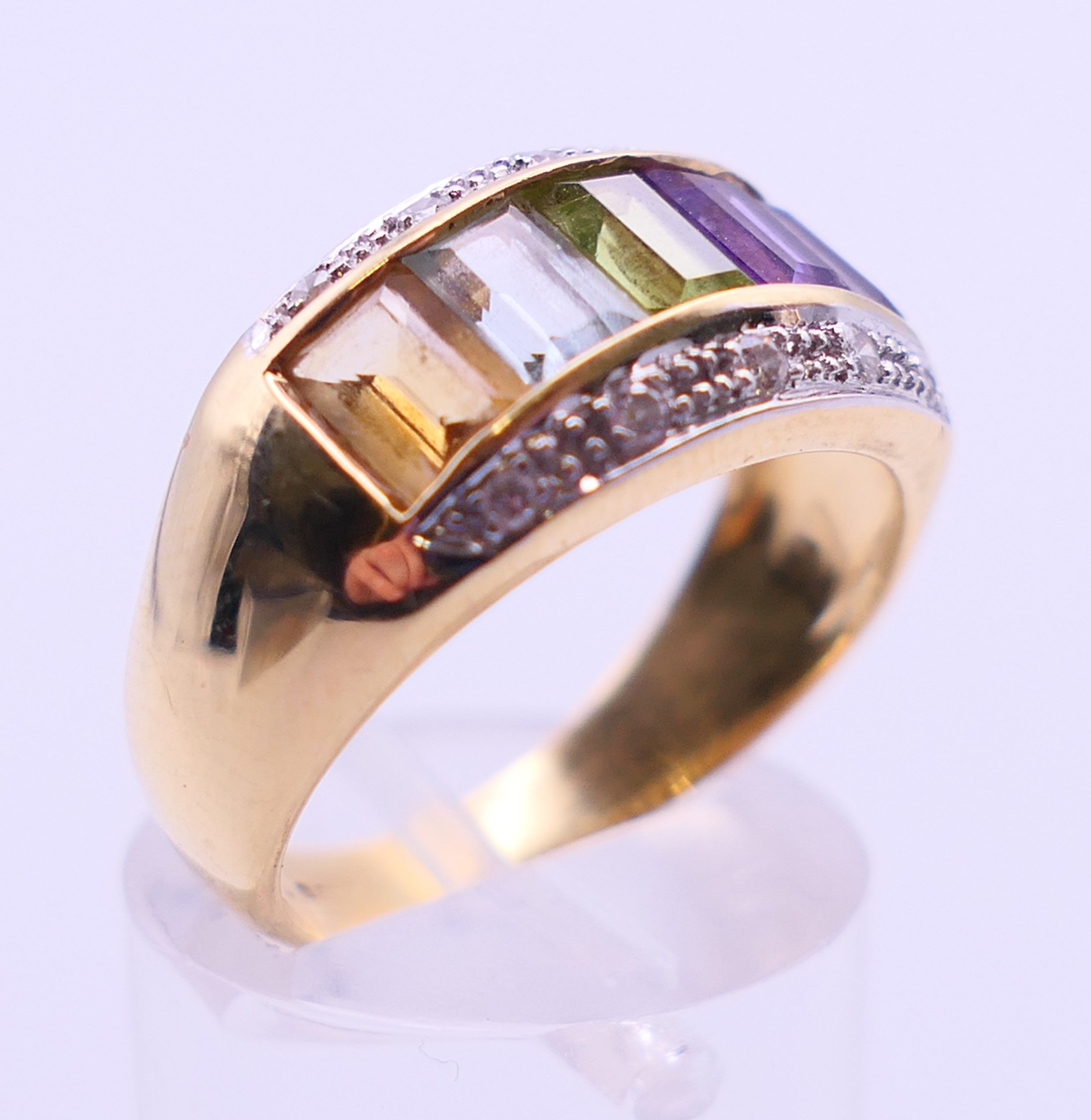 An 18 ct gold tourmaline ring and a quantity of 9 ct gold tourmaline and other stone set jewellery. - Image 8 of 13