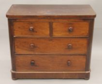 A Victorian mahogany chest of drawers. 105 cm wide.