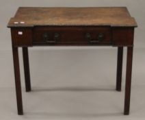 A 19th century mahogany single drawer side table. 86 cm wide.