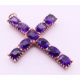 An 18 ct gold and amethyst cross pendant/brooch, - Image 2 of 6