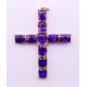 An 18 ct gold and amethyst cross pendant/brooch, - Image 1 of 6