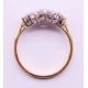 An 18 ct gold three stone diamond ring. Ring size P. - Image 5 of 5