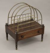 A 19th century brass and rosewood Canterbury. 50 cm wide.