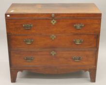 A 19th century mahogany mule chest. 105 cm wide.