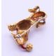 An 18 ct gold poodle dog brooch with ruby set eyes and enamel decoration.. 2.75 cm high. 8. - Image 2 of 3