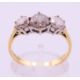 An 18 ct gold three stone diamond ring. Ring size P. - Image 2 of 5