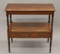 A Regency mahogany side table. 81 cm wide.
