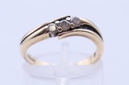 A 9 ct gold dress ring. Ring size L.