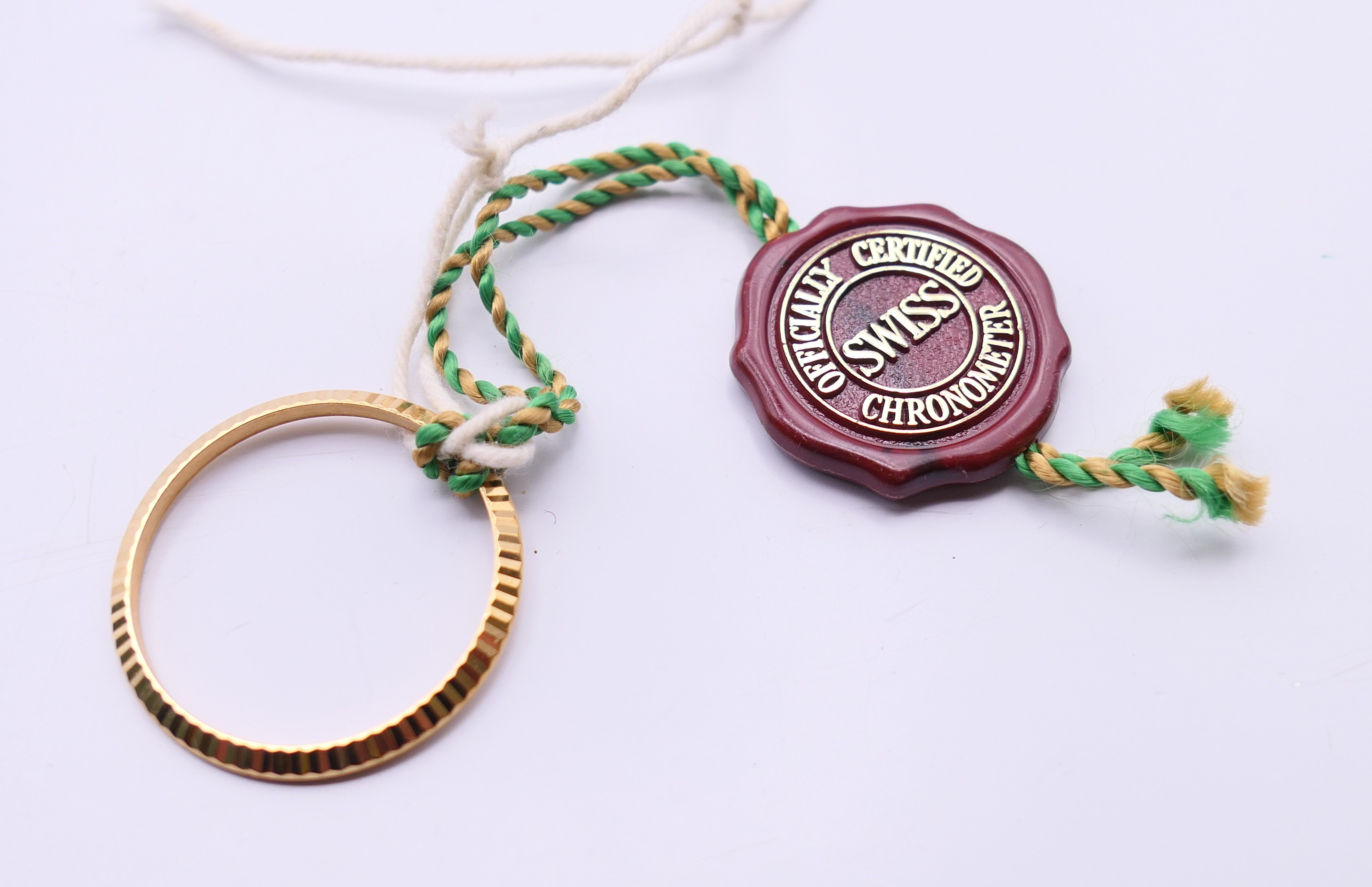 An 18 ct gold Rolex Oyster Perpetual Datejust chronometer wristwatch with associated diamond bezel - Image 8 of 12
