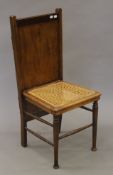 An early 20th century combination chair/trouser press by V C Borg & Sons. 40 cm wide.