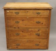 A Victorian pine chest of drawers. 107 cm wide.