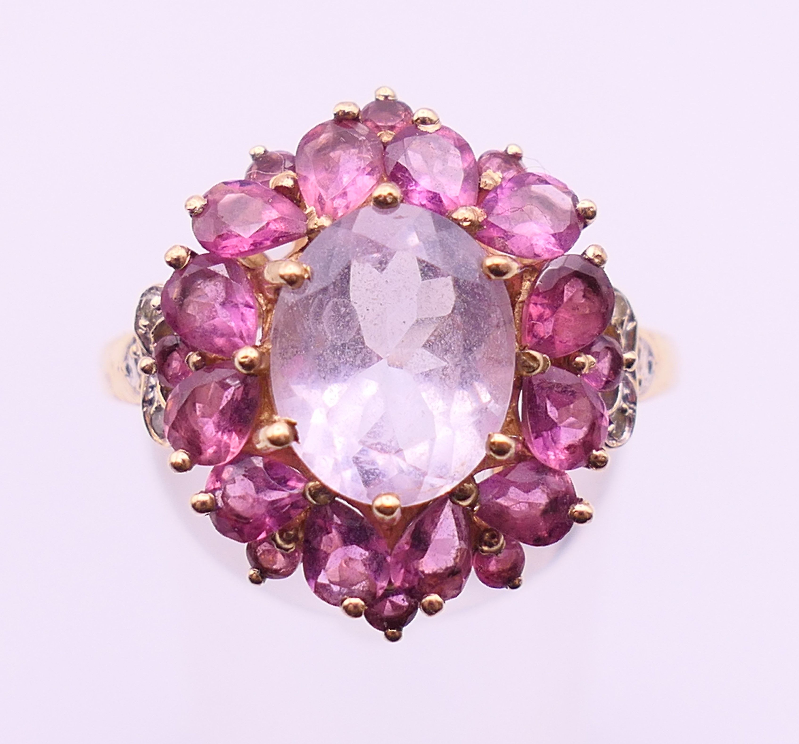 Six 9 ct gold dress rings. 21.2 grammes total weight. - Image 6 of 26