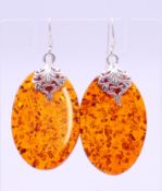 A pair of silver earrings. 3.5 cm high.