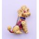 An 18 ct gold poodle dog brooch with ruby set eyes and enamel decoration.. 2.75 cm high. 8. - Image 1 of 3