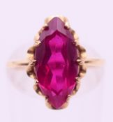A 10 K gold ruby ring. Ring size L.