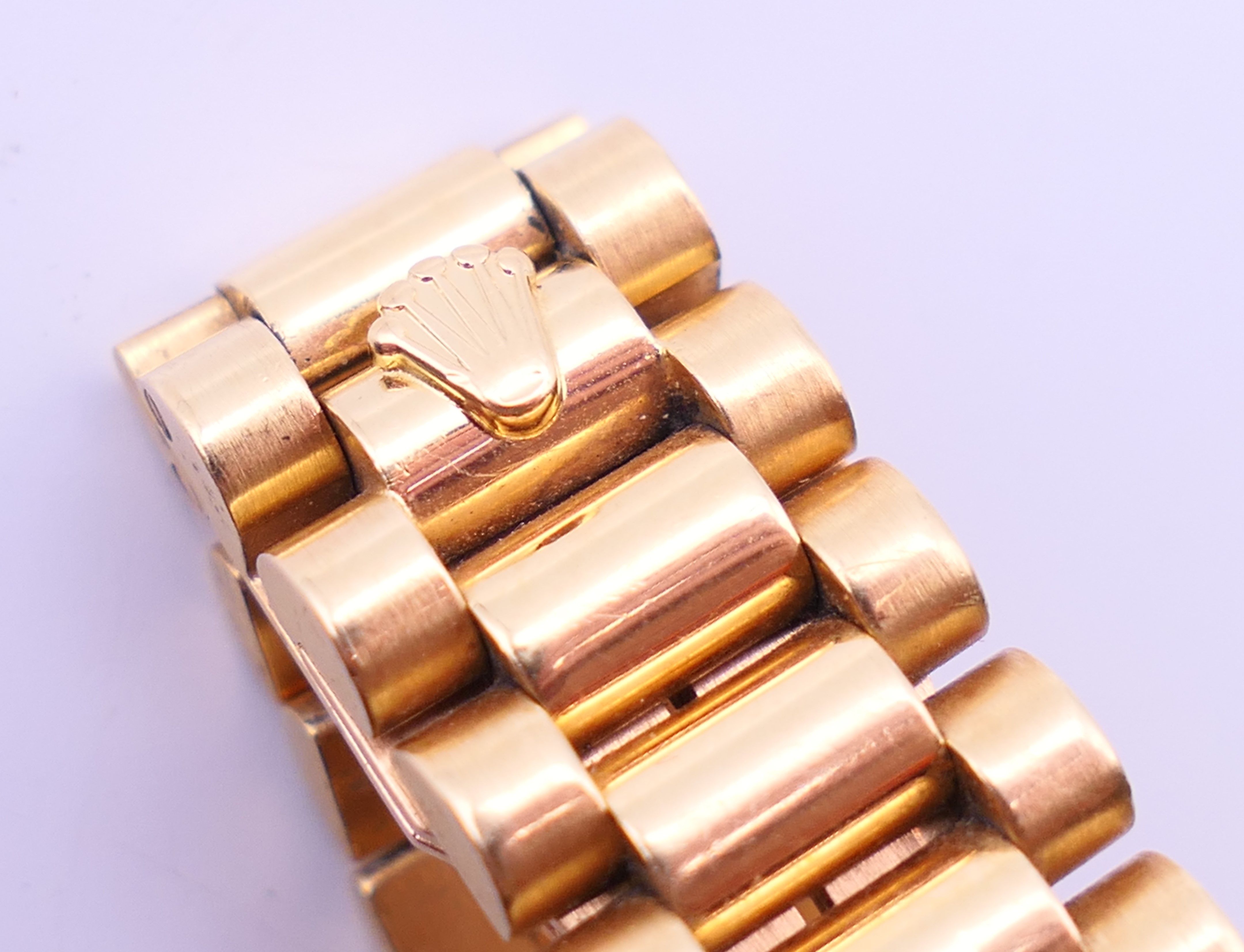 An 18 ct gold Rolex Oyster Perpetual Datejust chronometer wristwatch with associated diamond bezel - Image 7 of 12