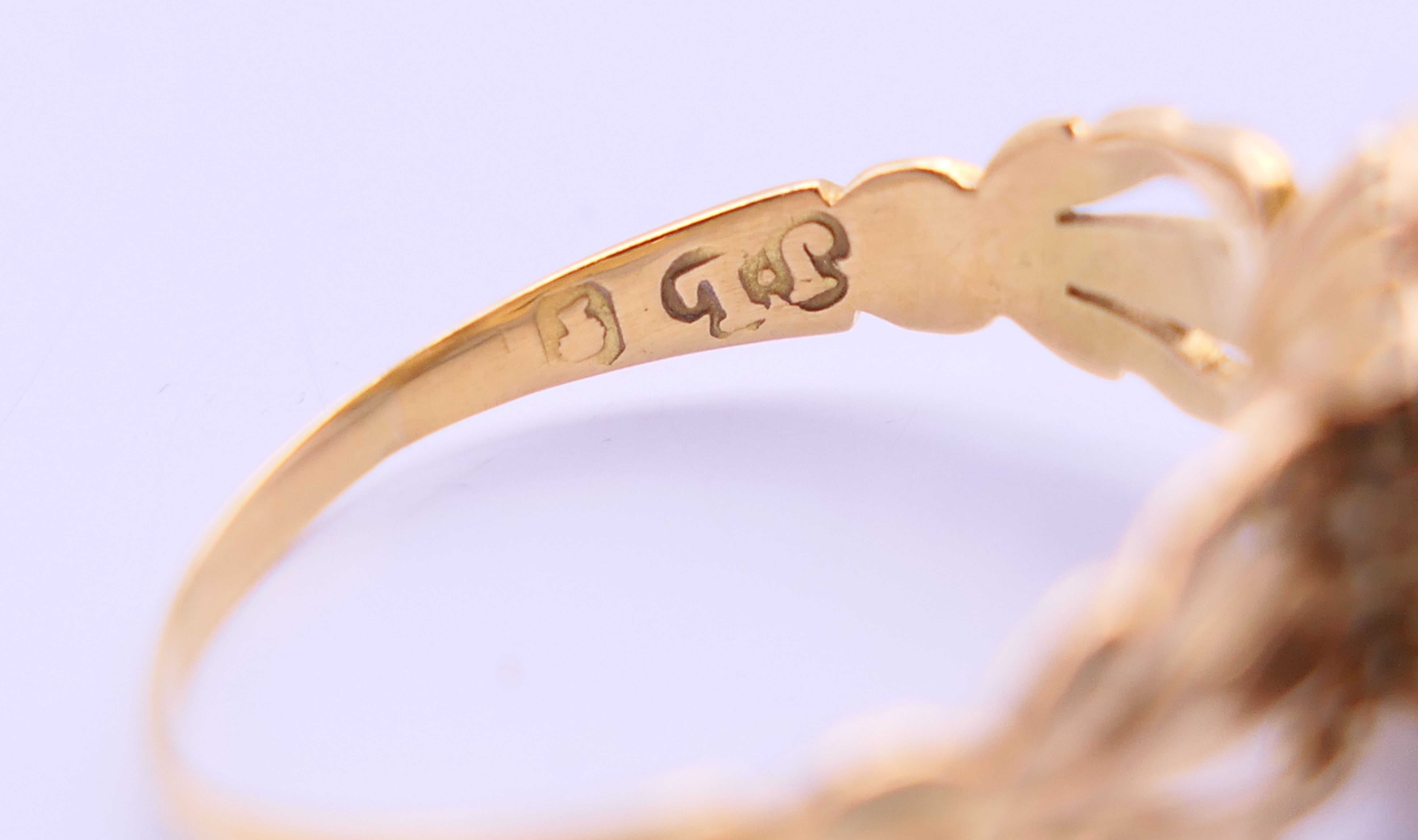 An unmarked gold, diamond and seed pearl ring, and another unmarked gold and seed pearl ring. - Image 10 of 11