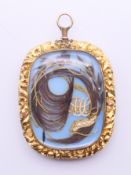 A Victorian mourning pendant. 3.5 cm x 3 cm.