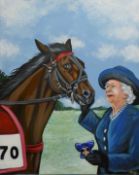 LIST, RACHEL (born 1991) British (AR), Her Late Majesty Queen Elizabeth II, acrylic on canvas,
