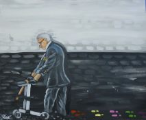 LIST, RACHEL (born 1991) British (AR), Captain Tom, acrylic on canvas, signed, unframed. 50 x 60 cm.
