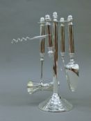 A silver-plated bar tools set. 28 cm high.