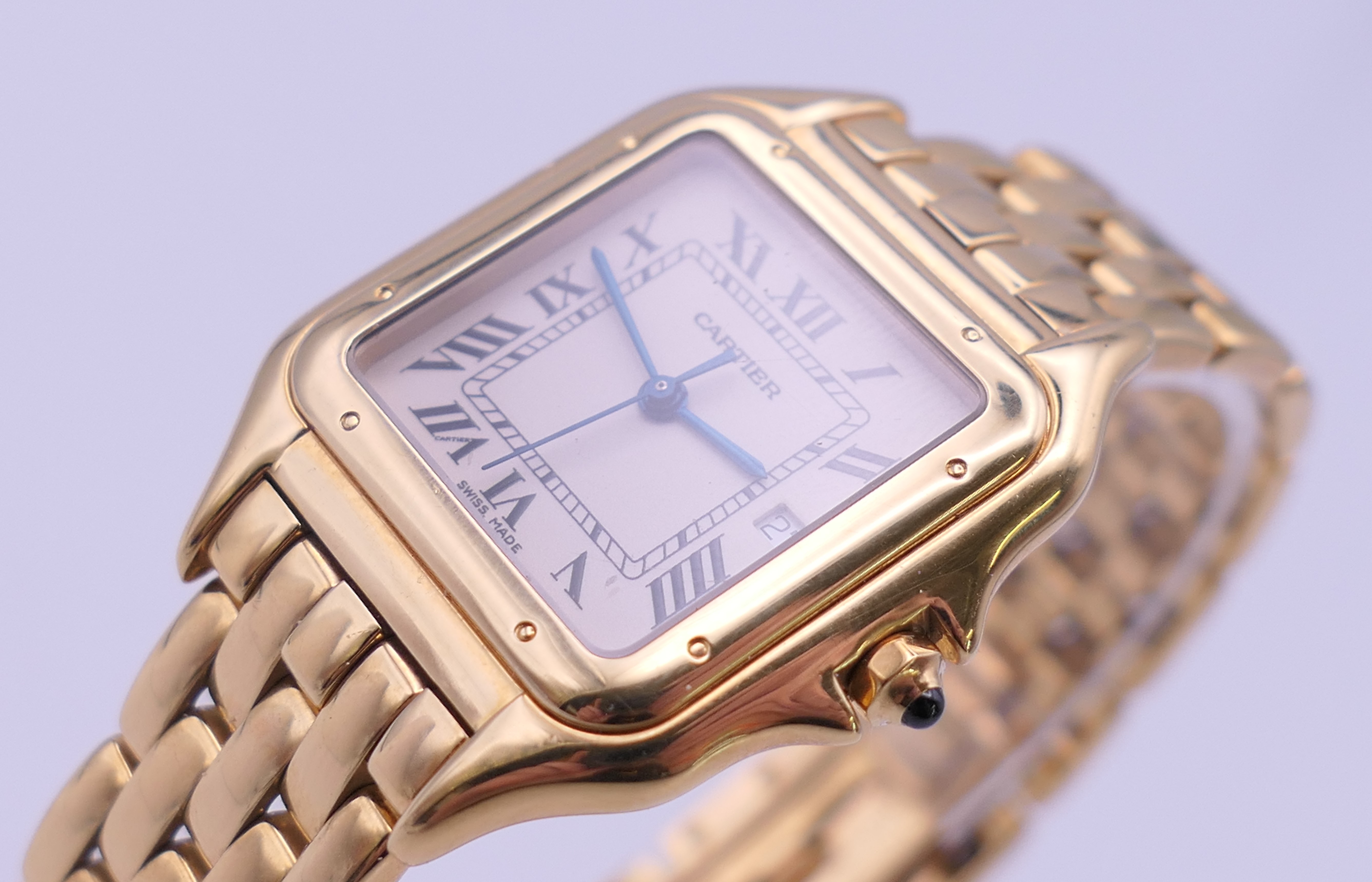 A boxed Panthere Cartier 18 ct gold gentlemen's wristwatch, numbered 883968, 008863, - Image 3 of 11