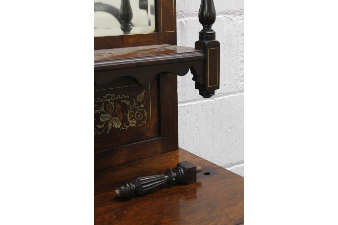 A Victorian inlaid rosewood side cabinet. 152 cm wide, 260 cm high. - Image 10 of 13