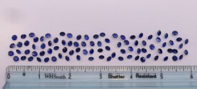 A quantity of loose sapphires.