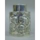 A silver tea caddy decorated with embossed angels. 9.5 cm high. 87.4 grammes. - Image 1 of 4