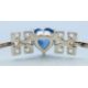 A silver bangle with heart shaped blue stone. Heart 1.5 cm high. - Image 5 of 6