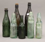 A quantity of vintage bottles. The largest 32 cm high.