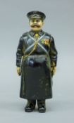 A cold-painted bronze of a Russian policeman. 18.5 cm high.