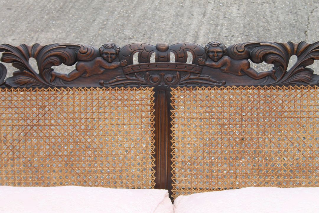 An early 20th century three-piece bergere suite. The settee 165 cm wide. - Image 12 of 12