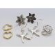 Four pairs of silver earrings. Sunflower earrings approximately 2 cm diameter. - Image 1 of 13