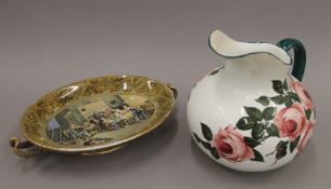 A box of decorative porcelain. The largest jug 26 cm high.