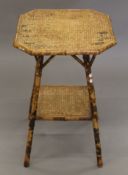 A bamboo side table. 44 cm wide.