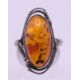 Two silver and amber rings and a cross pendant. Pendant 2.5 cm high. - Image 5 of 10