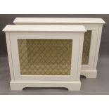 Two modern radiator covers. The largest 120 cm wide x 91 cm high and 17.