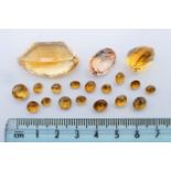 A quantity of loose citrines.