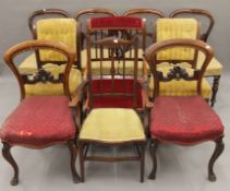 A quantity of various Victorian and Edwardian chairs. The largest 50 cm wide.